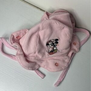 Disney Minnie Mouse Newborn Pink Cotton Bonnet Hat | Tie Chin | Baby Girl